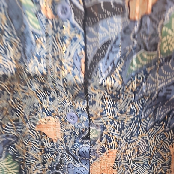 Stylish Blue and Orange Floral Blouse - Picture 4 of 9